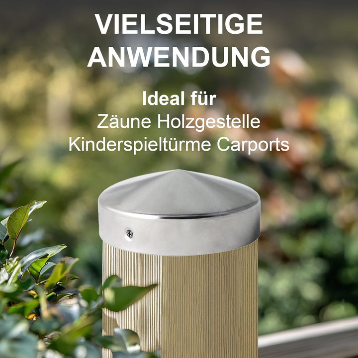 Pfostenkappe Rund | Stahl verzinkt | Ø 121 mm | 10 Stück | Runde Abdeckkappe für Garten Holzpfosten