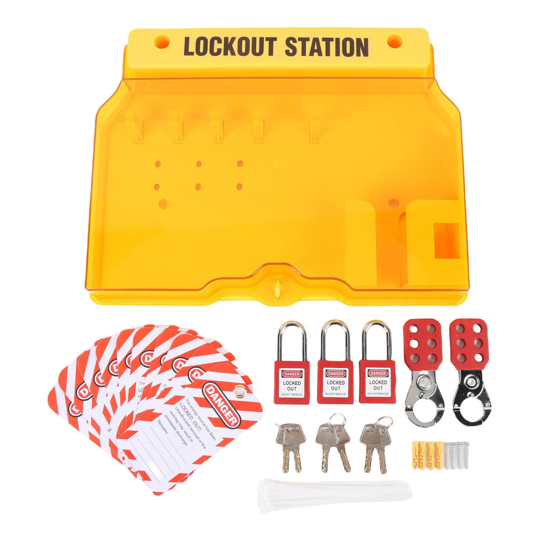 Lockout-Tagout-Station mit Loto-Geräten, Wandmontage-Lockout-Tagout-Kit-Board mit Sicherheitsvorhäng