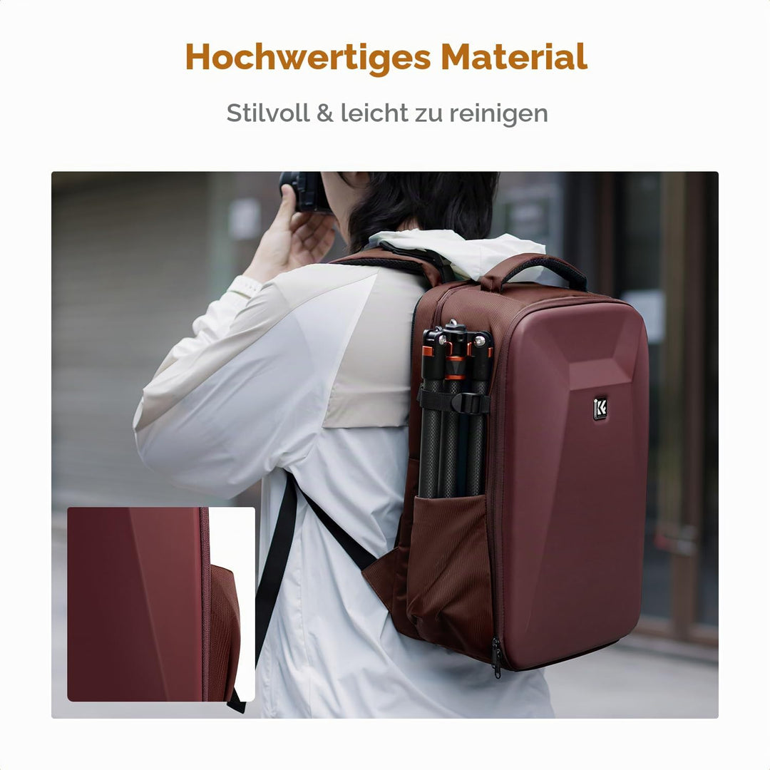 K&amp;F CONCEPT Kamerarucksack Fotorucksack mit Hartschale Kameratasche mit 15,6-Zoll-Laptopfach und Reg
