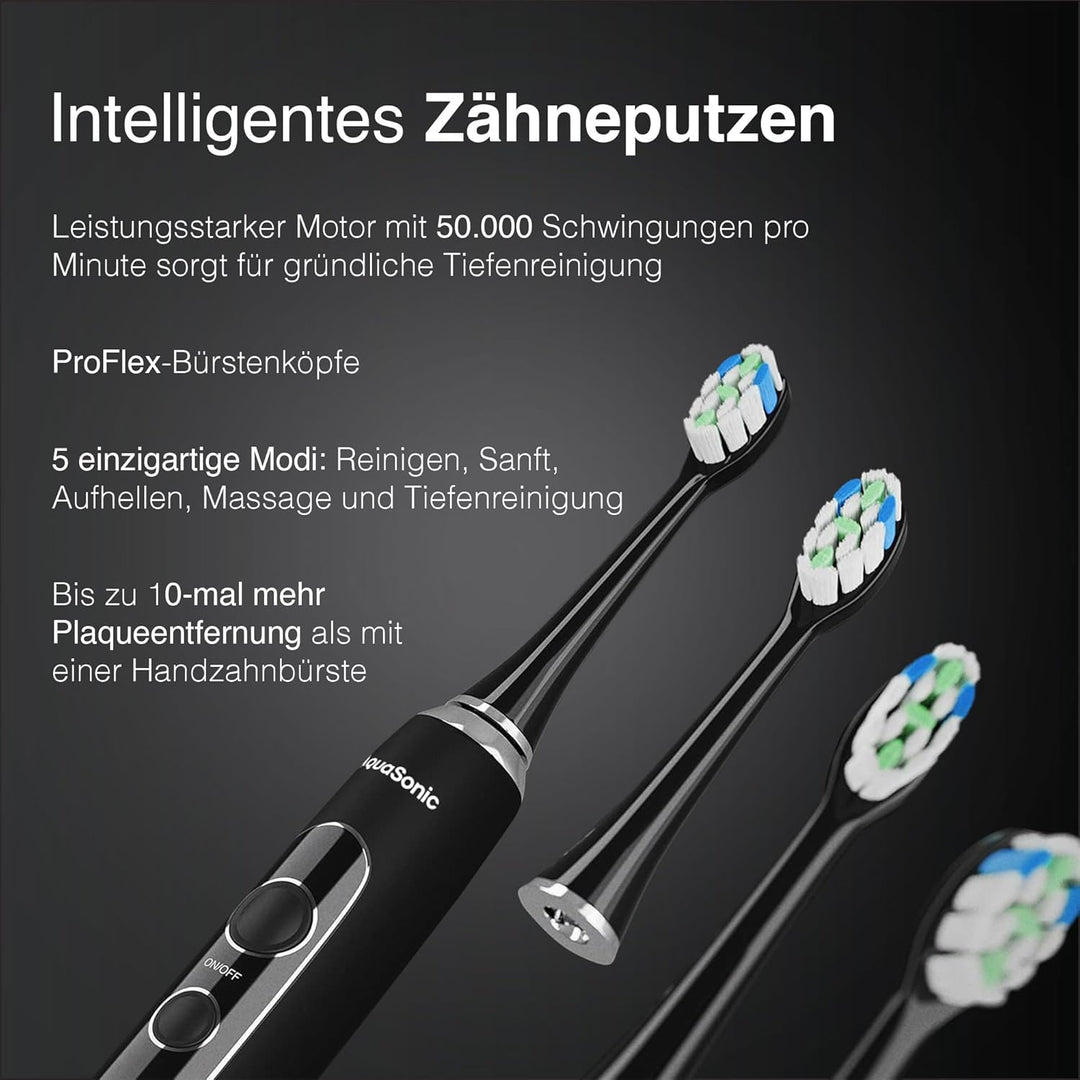 Aquasonic Home Dental Center PRO –Zähneputzen und Zahnseide leicht gemacht –Bürste und Zahnseide –el