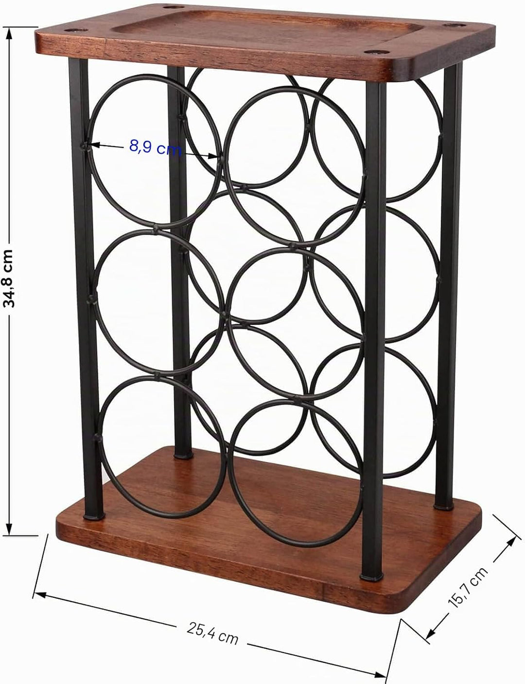 Weinflaschenhalter, 6 Flaschen Wein Regal Stand, Weinregal freistehend aus Holz, perfekt für Heimdek