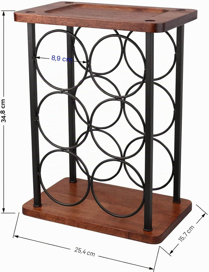 Weinflaschenhalter, 6 Flaschen Wein Regal Stand, Weinregal freistehend aus Holz, perfekt für Heimdek