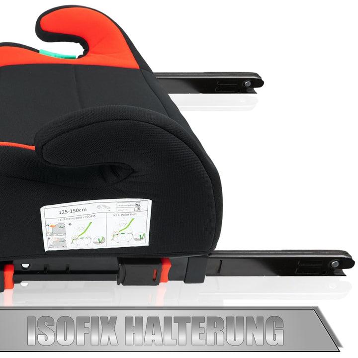 Sitzerhöhung mit ISOFIX Befestigungssystem i-Size Norm Kinder Auto Sitz 125 – 150 cm Körpergrösse EC