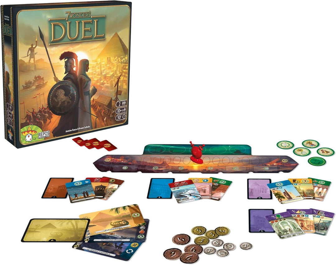 Asmodee 7 Wonders Duel, Grundspiel, Kennerspiel, Strategiespiel, 2 Spieler, ab 10+ Jahren, 30 Minute