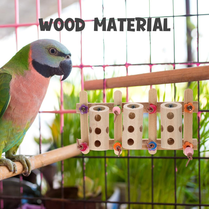 Vogelspielzeug Holz Halter Eimer 9.06X4.72X1.97In Papagei Futtersuche Spielzeug Leckerlis Verstecken