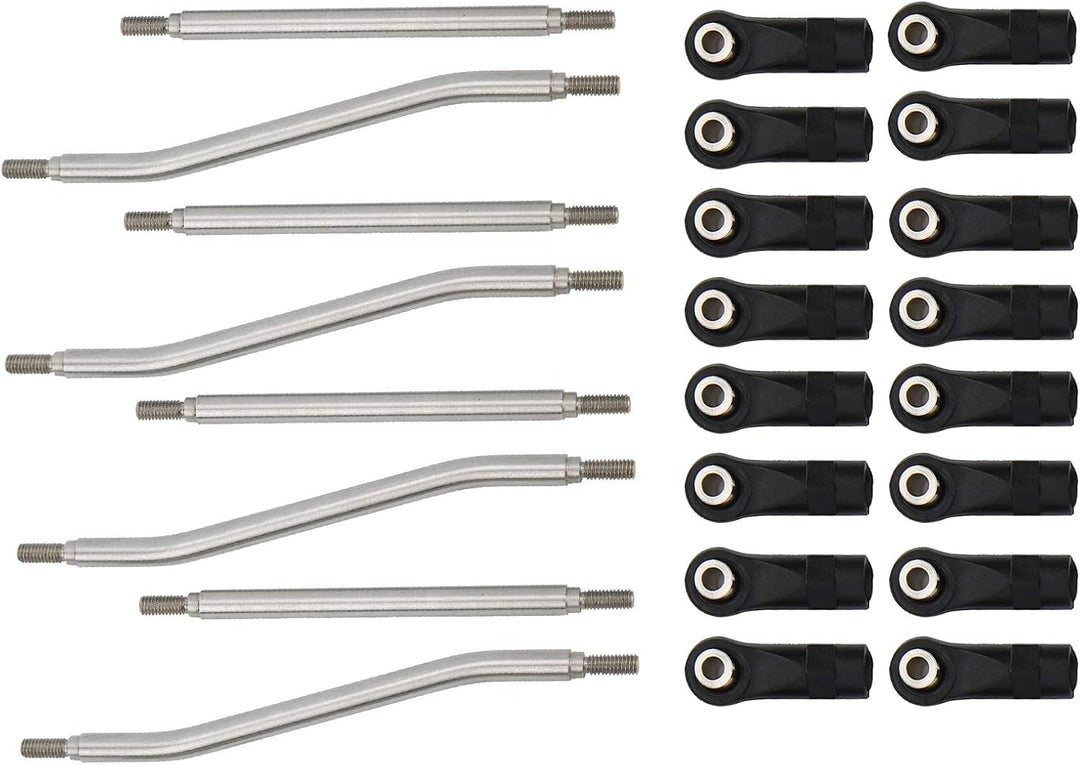 Stahl Steering Pull Rod Link für Axial Capra AXI03004, 8 Stück Rostfreier Linkage Einstellbare Rod L
