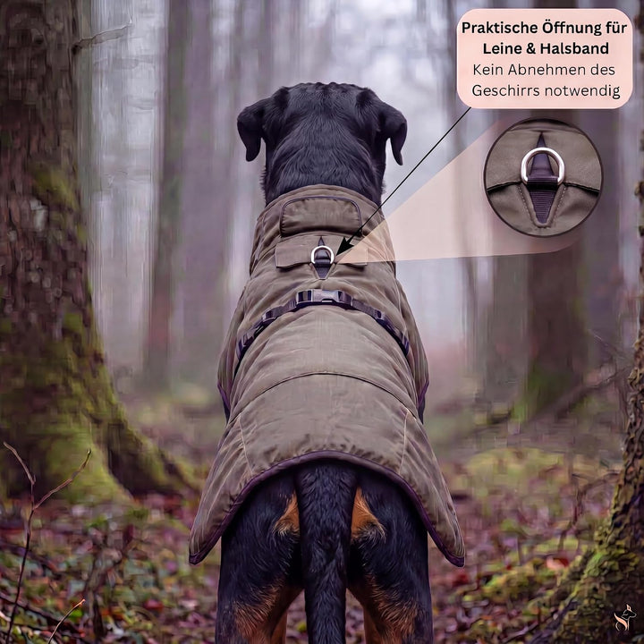 Regenmantel Hund wasserdicht mit Fleece-Futter – Hundemantel wasserdicht - Hundemantel warm - Regenm