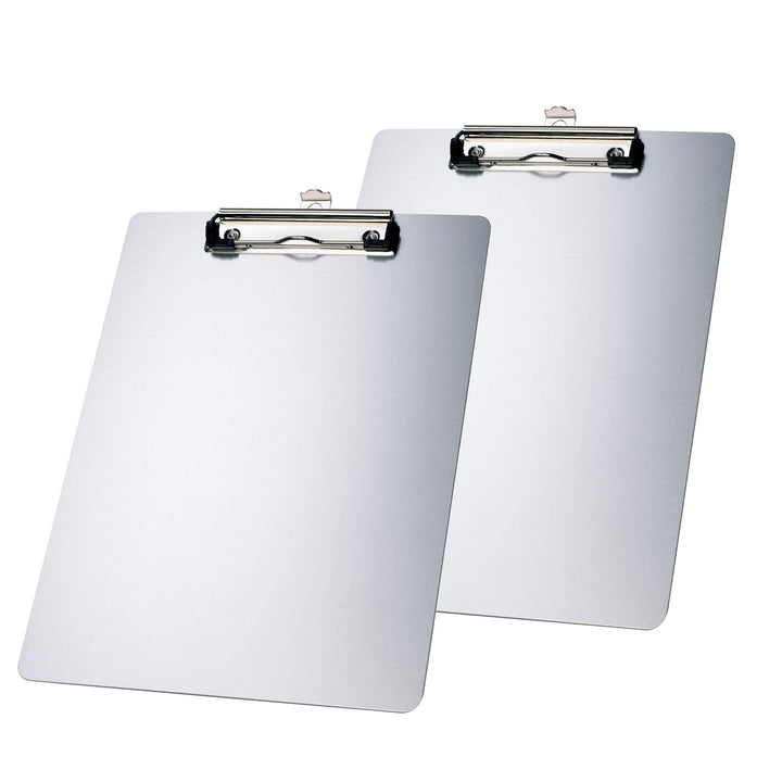 2er Alu Klemmbrett A4 mit gummierter Metalklemme, Schreibbrett DIN A4 mit Aufhängeose, Pad Halter Cl