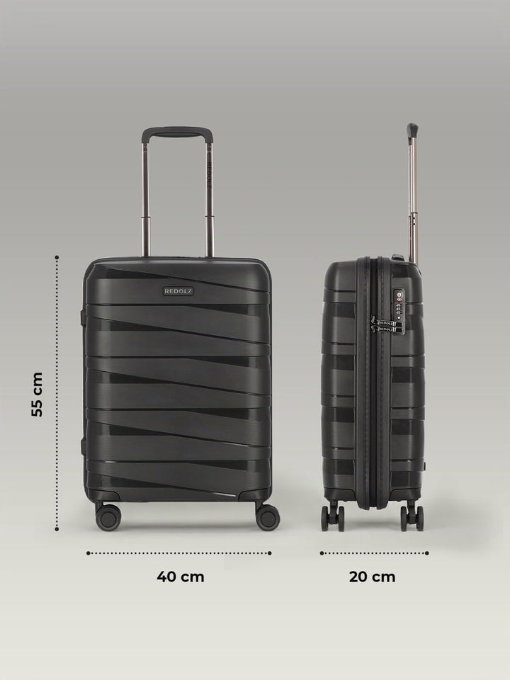 REDOLZ Hartschalen Kabinen-Koffer | Kleiner Trolley 40 x 20 x 55 cm aus hochwertigem, leichtem Polyp