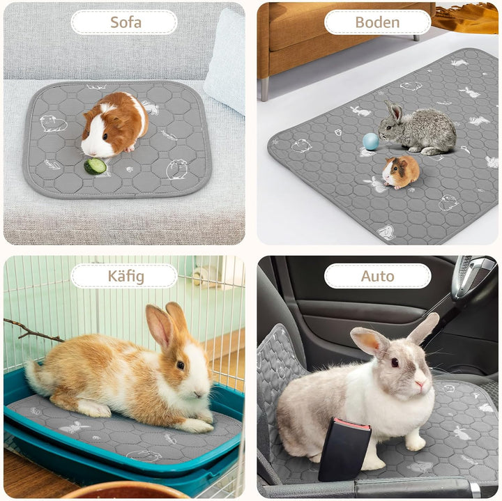 PICK FOR LIFE 60x120cm waschbar PIPI Pads für Meerschweinchen, 2 Stück super saugfähige PIPI Pads Ka