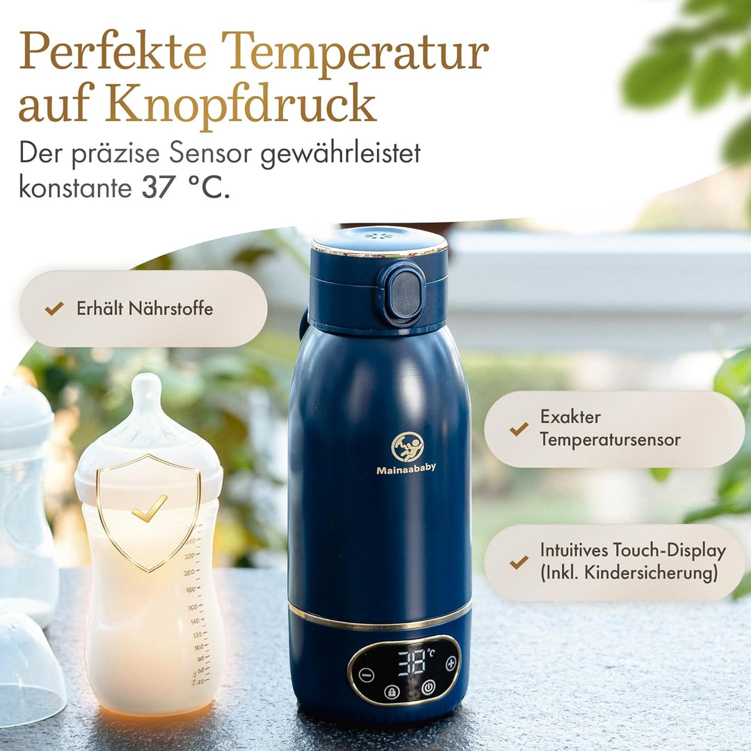 Tragbarer Flaschenwärmer für Babyflaschen – Baby Bottle Warmer mit Akku für unterwegs – präzise Temp