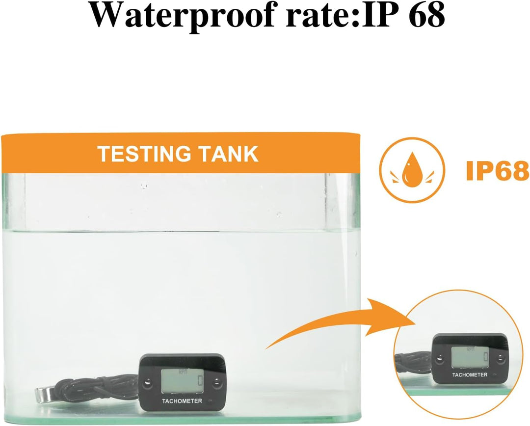 NInE-ROnG Jayron LCD Digital Benzin Induktiver Drehzahlmesser Wasserdicht für Motorrad Motocross Ras