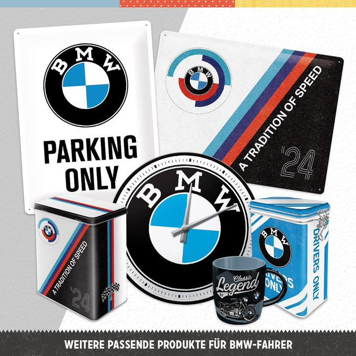 Nostalgic-Art Retro Wanduhr, Ø 31 cm, BMW – Logo – Geschenk-Idee für BMW Accessoires Fans, Grosse Kü