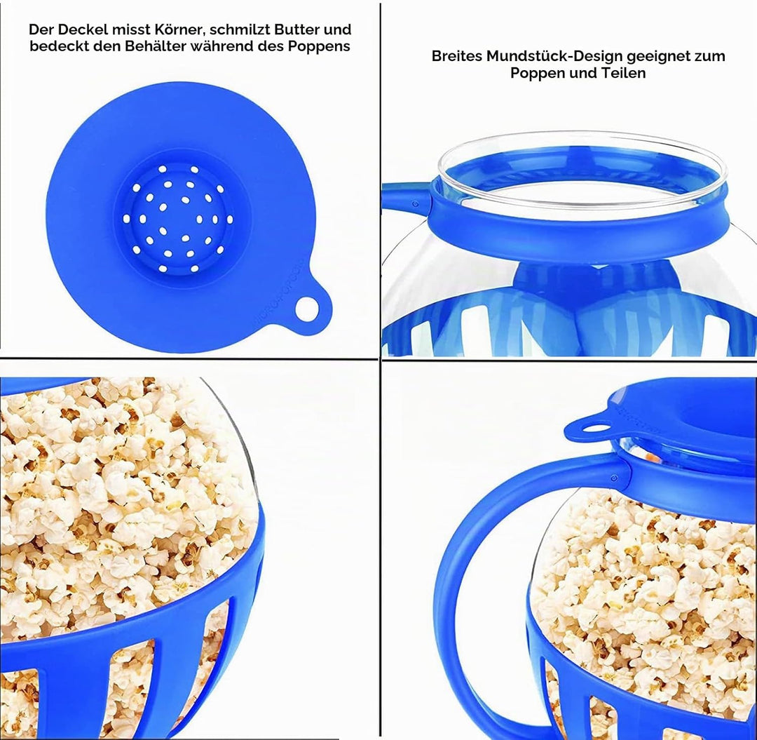 Popcorn Maker, Mikrowellen Popcorn Maker,Borosilikatglas Popcorn Mikrowelle, Spülmaschinenfest, für