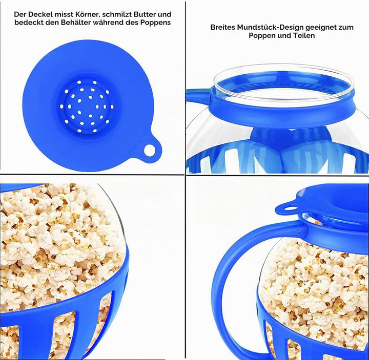 Popcorn Maker, Mikrowellen Popcorn Maker,Borosilikatglas Popcorn Mikrowelle, Spülmaschinenfest, für
