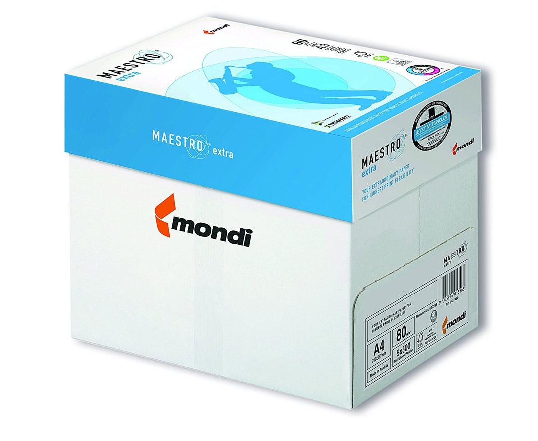 2500 Blatt Mondi Maestro EXTRA Kopierpapier 80g/m² DIN-A4 hochweiss TrioTec Technologie