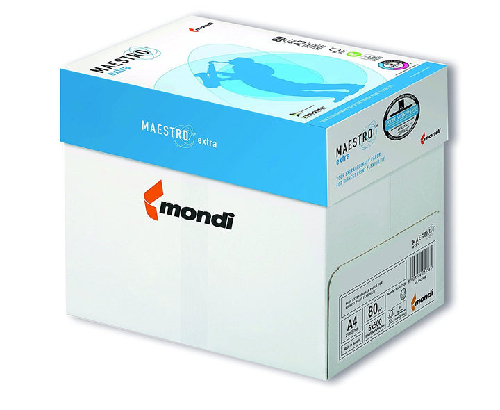 2500 Blatt Mondi Maestro EXTRA Kopierpapier 80g/m² DIN-A4 hochweiss TrioTec Technologie