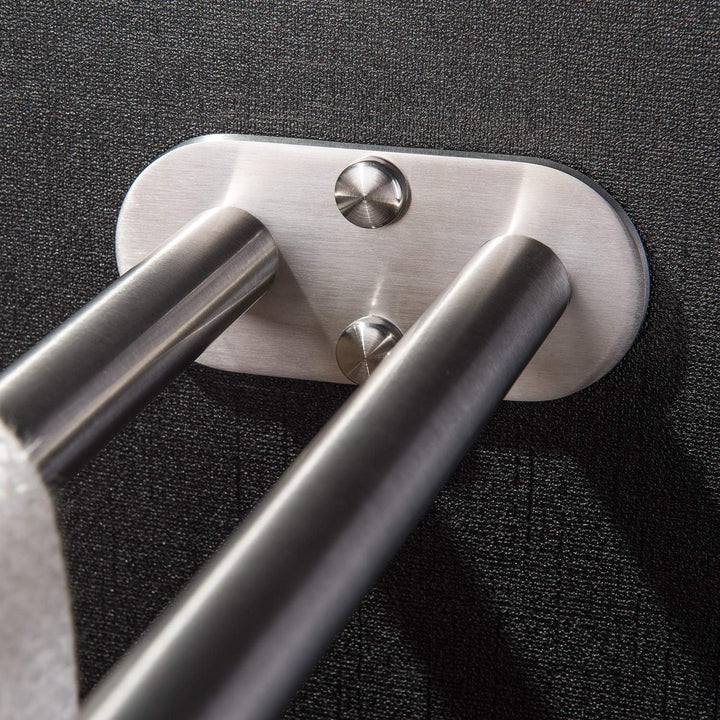 ZUNTO Handtuchhalter Zweiarmig Handtuchstange Bad Wandmontage Doppelt Edelstahl Gebürstet 40cm Silbe