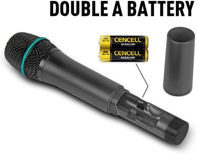 D Debra Audio AU400 Pro UHF 4-Kanal-Funkmikrofonsystem mit schnurlosem Lavalier Headset Mikrofon, Me