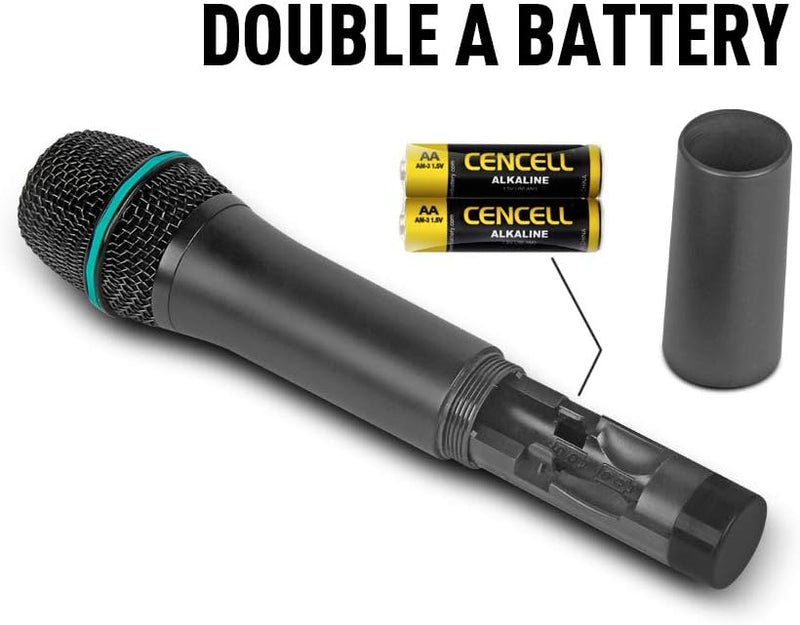 D Debra Audio AU400 Pro UHF 4-Kanal-Funkmikrofonsystem mit schnurlosem Lavalier Headset Mikrofon, Me