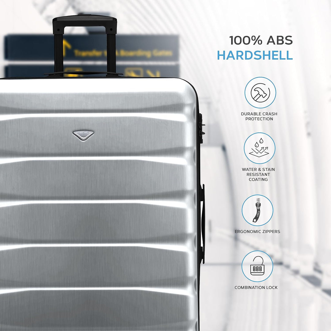 Flight Knight ABS Leichtgewicht Reisekoffer Koffer 3 Groben Kompatibel Mit Air Berlin, Lufthansa, Eu
