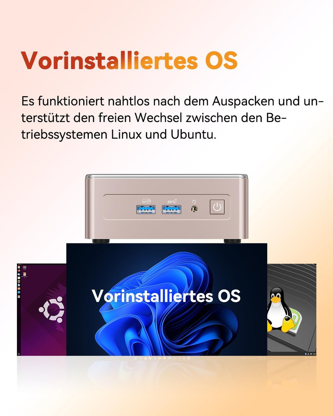 GEEKOM NUC Mini PC A 5, AMD Ryzen 7 5800H (bis zu 4.4GHz) Desktop PC, Mini Computer, 16 GB DDR4 512G