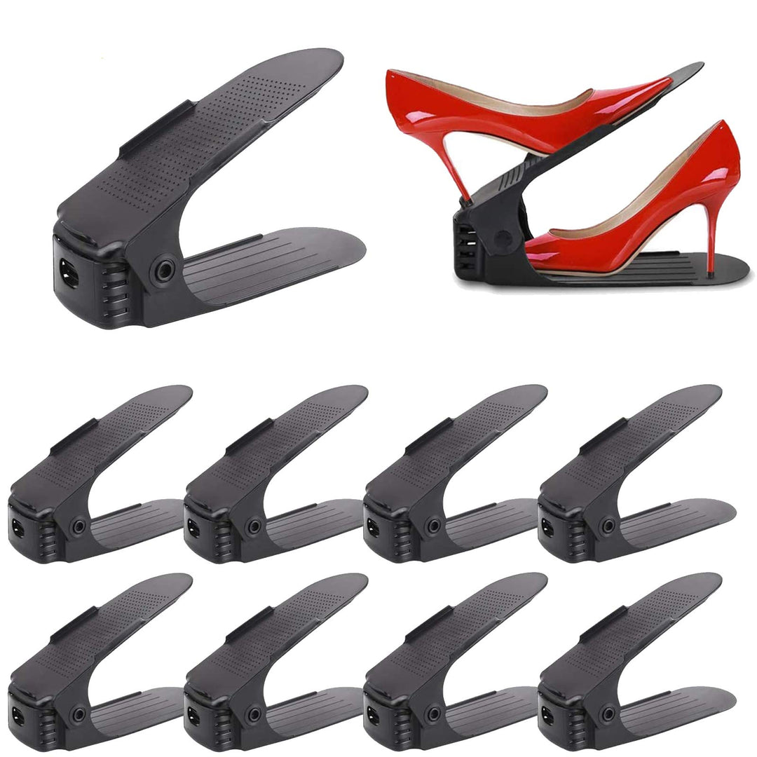 AufuN Einstellbare Schuhregale 30 Stück Schuhstapler/Schuhhalter Set, 3 höhenverstellbar, Platzspare