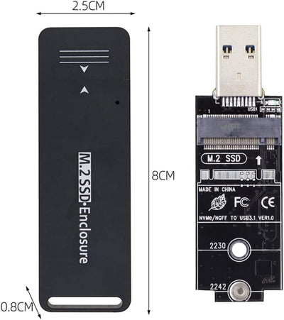 NFHK USB 3.0 auf 2230 2242 NVME M-Key M.2 NGFF SATA SSD Externer PCBA-Gehäuse-Adapter RTL9210B Chips