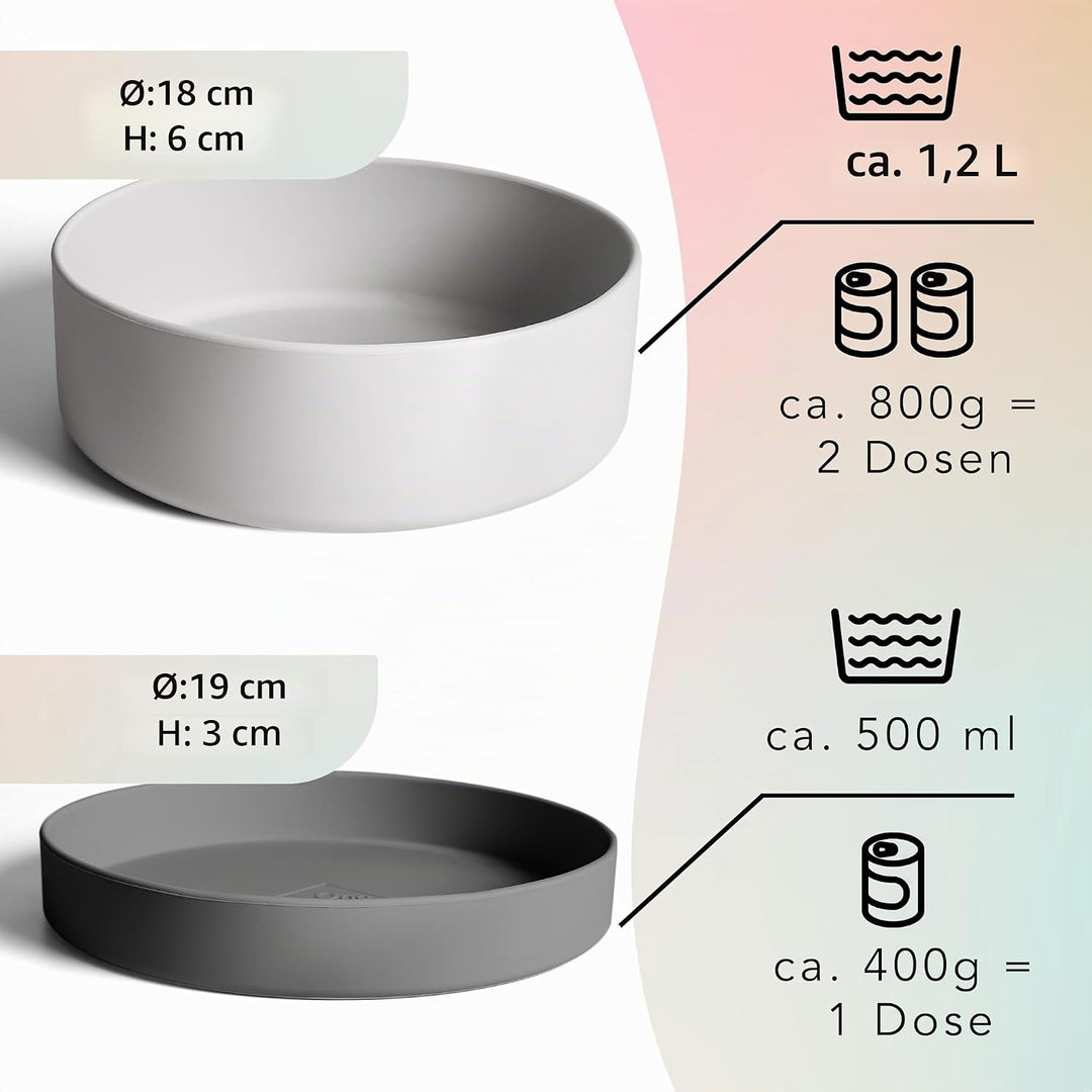 ne&amp;no® Silikon Hundenapf 1200 ml mit Deckel für kleine und mittelgrosse Hunde | im Kühlschrank luftd