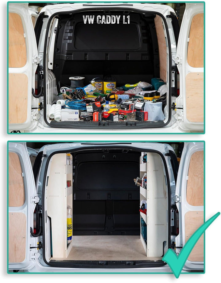 Vanify - Kompatibel mit Peugeot Partner L1 (Standard) 2019+ Fahrzeugeinrichtung Fahrzeugregale, Fahr