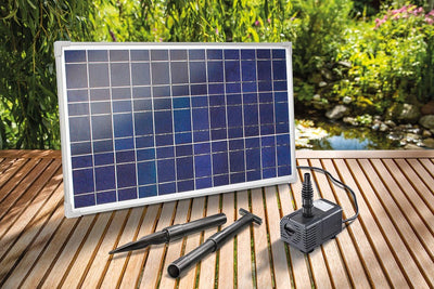 Solar Bachlaufset 25 Watt Solarmodul 1600 l/h Förderleistung 2,3 m Förderhöhe Komplettset Gartenteic