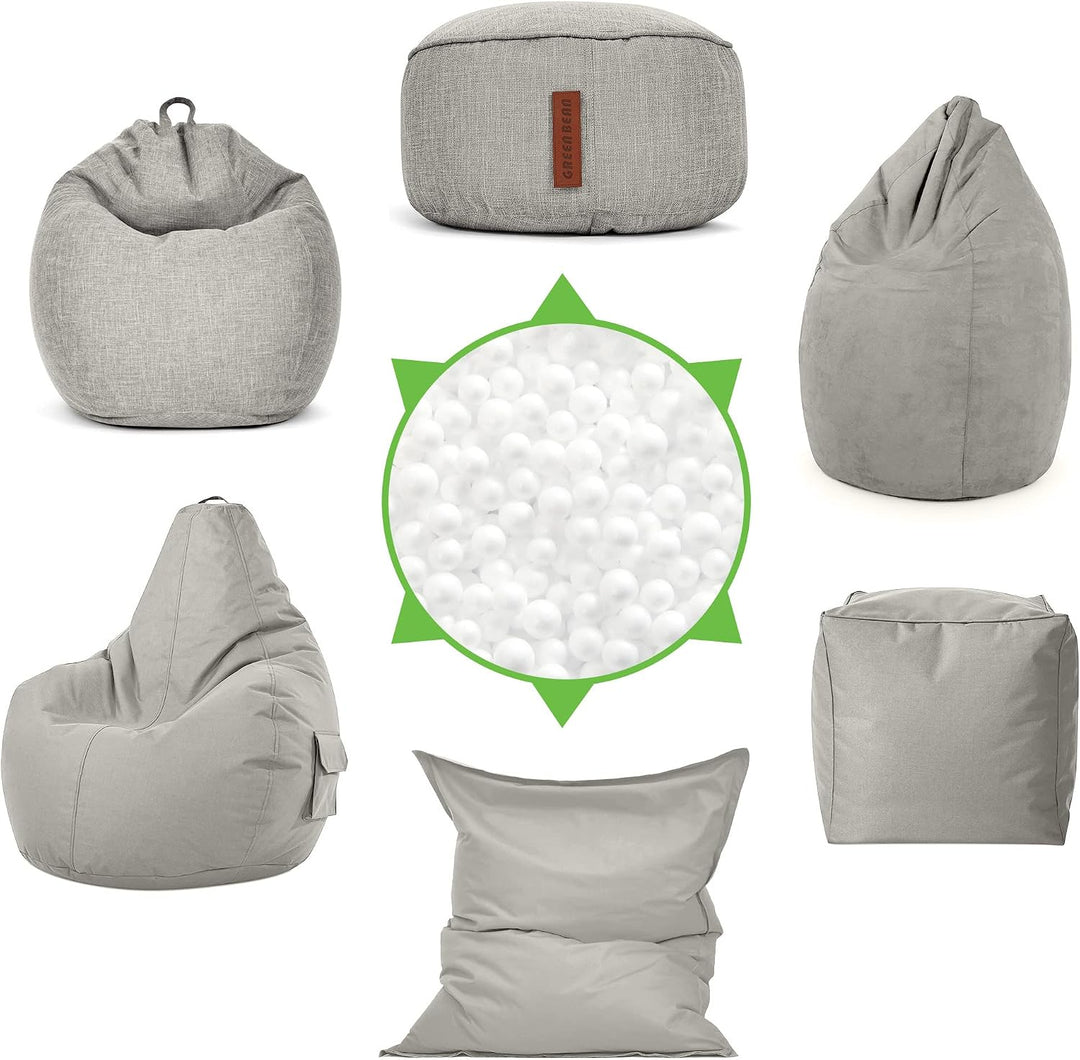 Green Bean© 200 Liter Hochwertige EPS Perlen aus Deutscher Produktion für Sitzsack-Füllung | Styropo