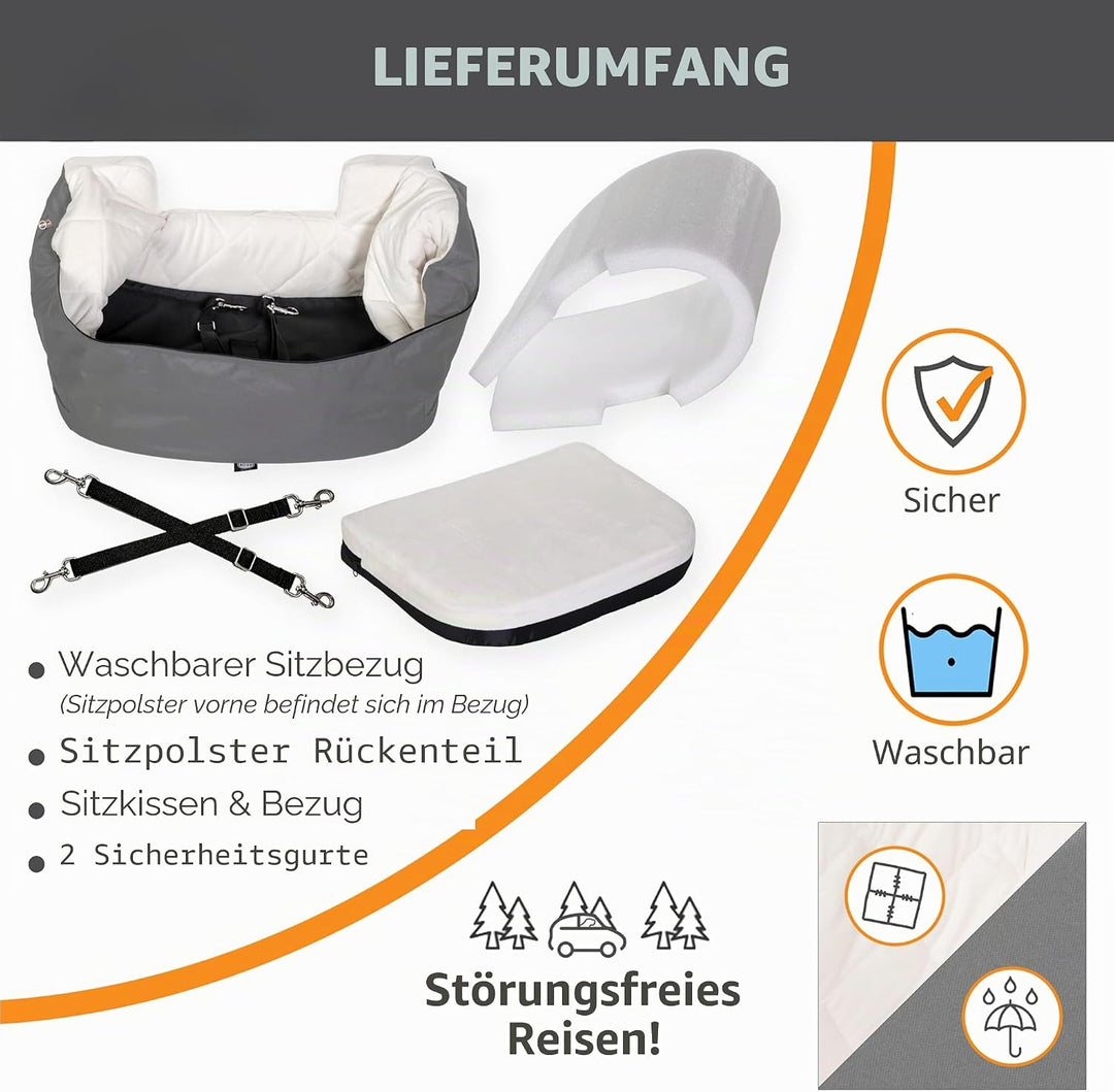 K&H Haustierprodukt Eimer Booster Hundeautositz mit Hundesicherheitsgurt für Auto, waschbarer Kleine