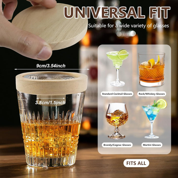 Cocktail Smoker Kit mit 5 Holzchips – Whisky Räucher Set mit Edelstahlfilter, Whiskey Smoker Set für