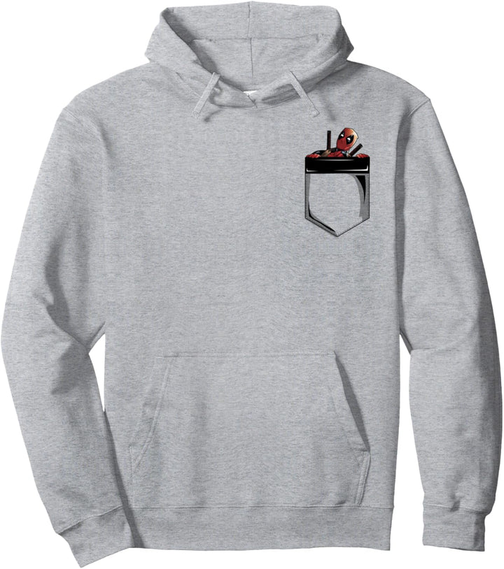 Marvel Deadpool Faux Pocket Pullover Hoodie