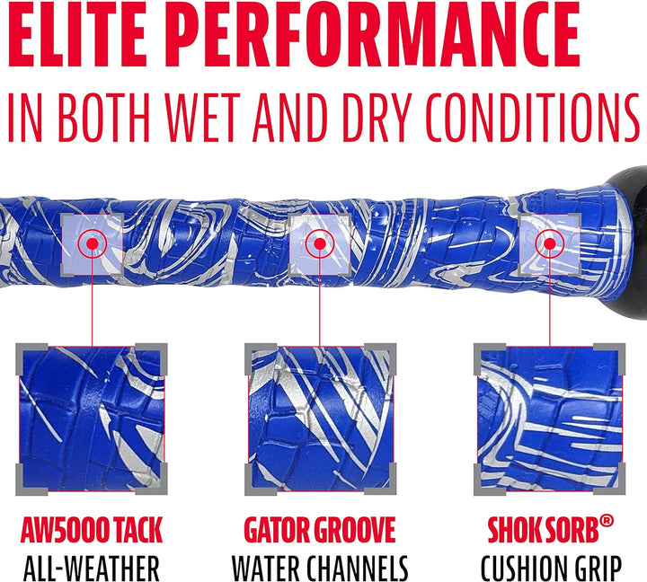Franklin Sports Gator Grip Schläger-Griffband Royal / Silber, Royal / Silber