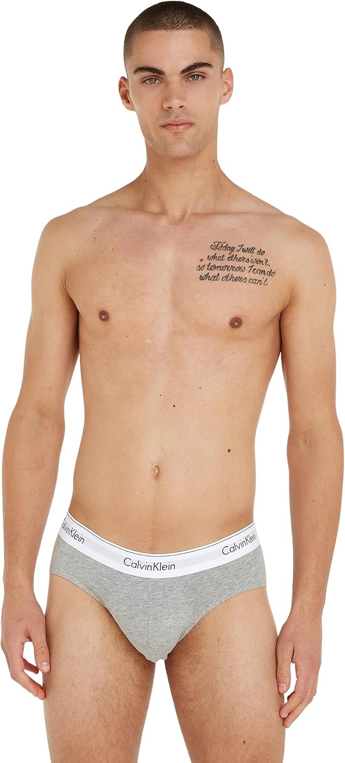 Calvin Klein Herren 3er Pack Unterhosen Hip Briefs Baumwolle mit Stretch S Mehrfarbig (Black/ White/