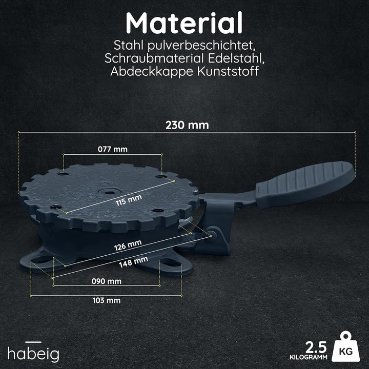 habeig 360° MECHANISMUS +++ für Ampelschirm 360 Grad schwenkbar drehbar Fusspedal Schirm
