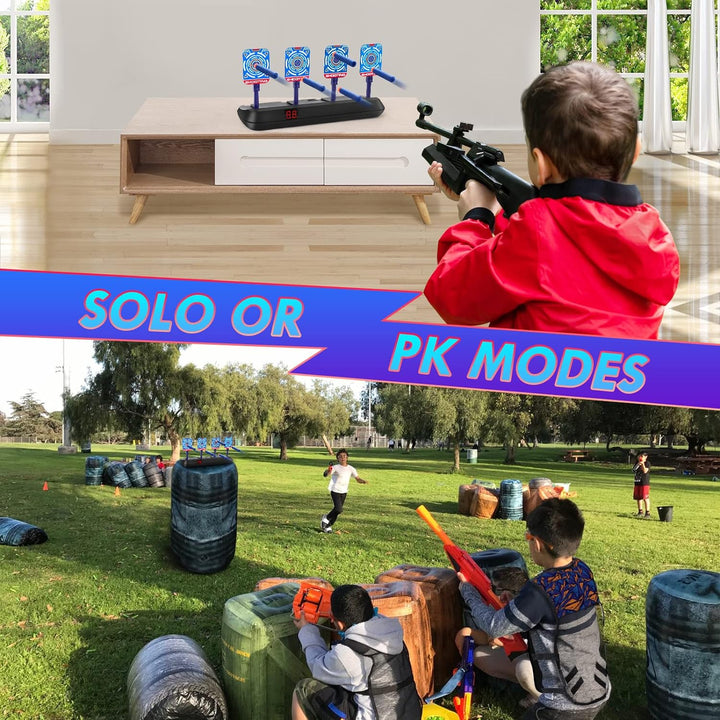 Lehoo Castle Nerf Zielscheibe, Nerf Zielscheibe Elektrisch mit Taktische Weste, 4 Ziele Auto-Reset Z
