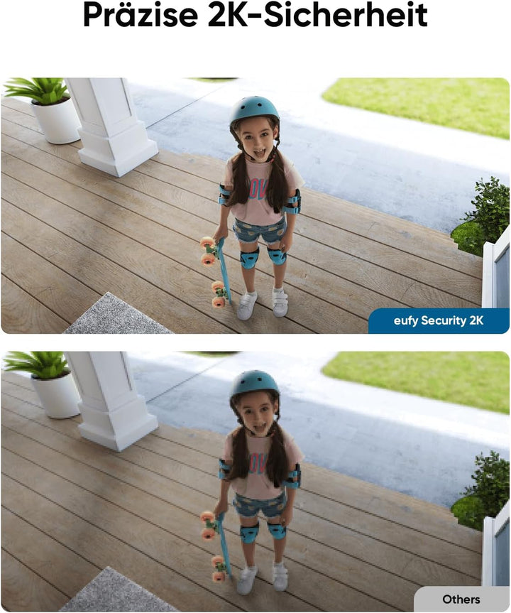 eufy Security eufyCam 2C Pro 2-Kamera-Set, Überwachungskamera Aussen Solar mit 2K Auflösung, HomeKit