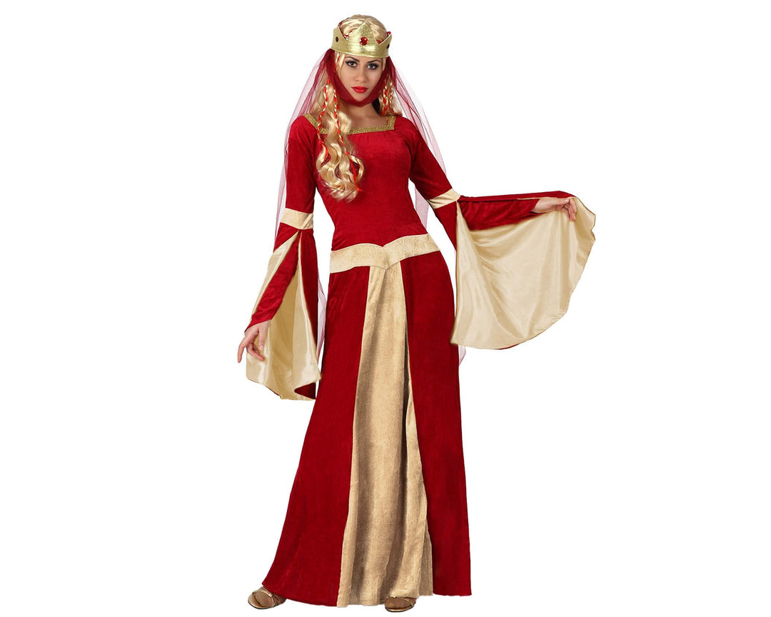Atosa 8422259154358 - Verkleidung Dame Mittelalter rot, Erwachsene 34-36, 34-36