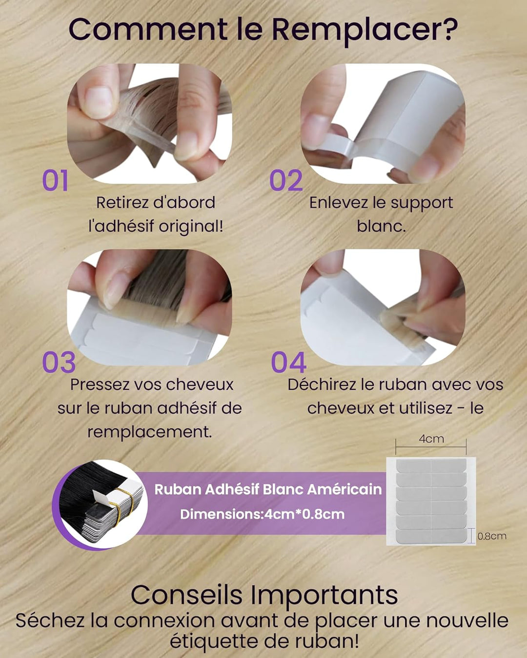 LaaVoo Tape in Extensions Echthaar Blond Extensions Echthaar Tape Glatt Weft Haarverlangerung Echtha