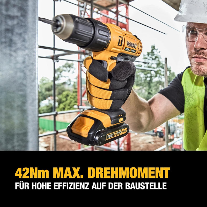 DeWalt XR Akku-Schlagbohrschrauber DCD776C2 – Schlagbohrer mit 2-Gang-Vollmetallgetriebe & LED-Licht