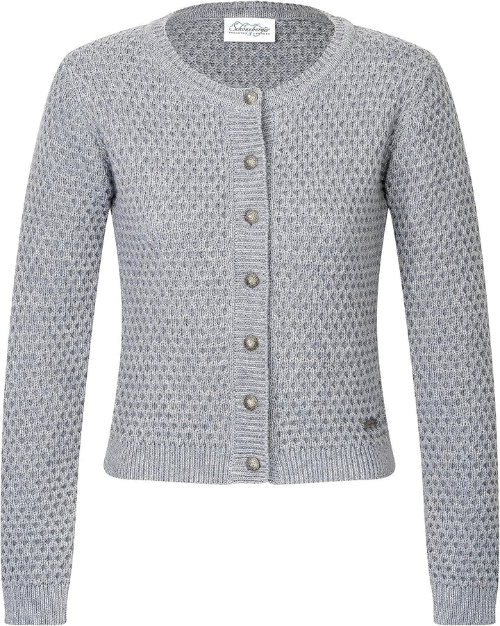 Damen Trachten Strickjacke Jette – Elegante &amp; taillierte Trachtenjacke/Dirndl-Jacke aus Wolle im Lan