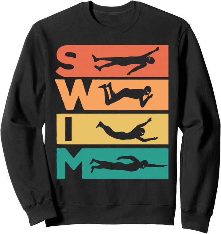 Retro Vintage Schwimmen Geschenk für Schwimmer Sweatshirt