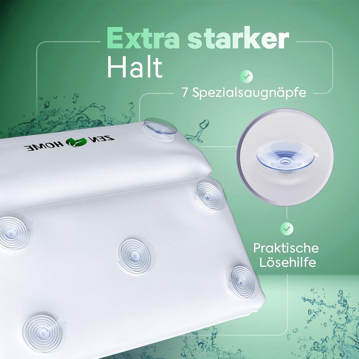Laneta Badewannenkissen - Ergonomisches Badekissen mit 4D-Spezialschaumfüllung [Designed in Germany]