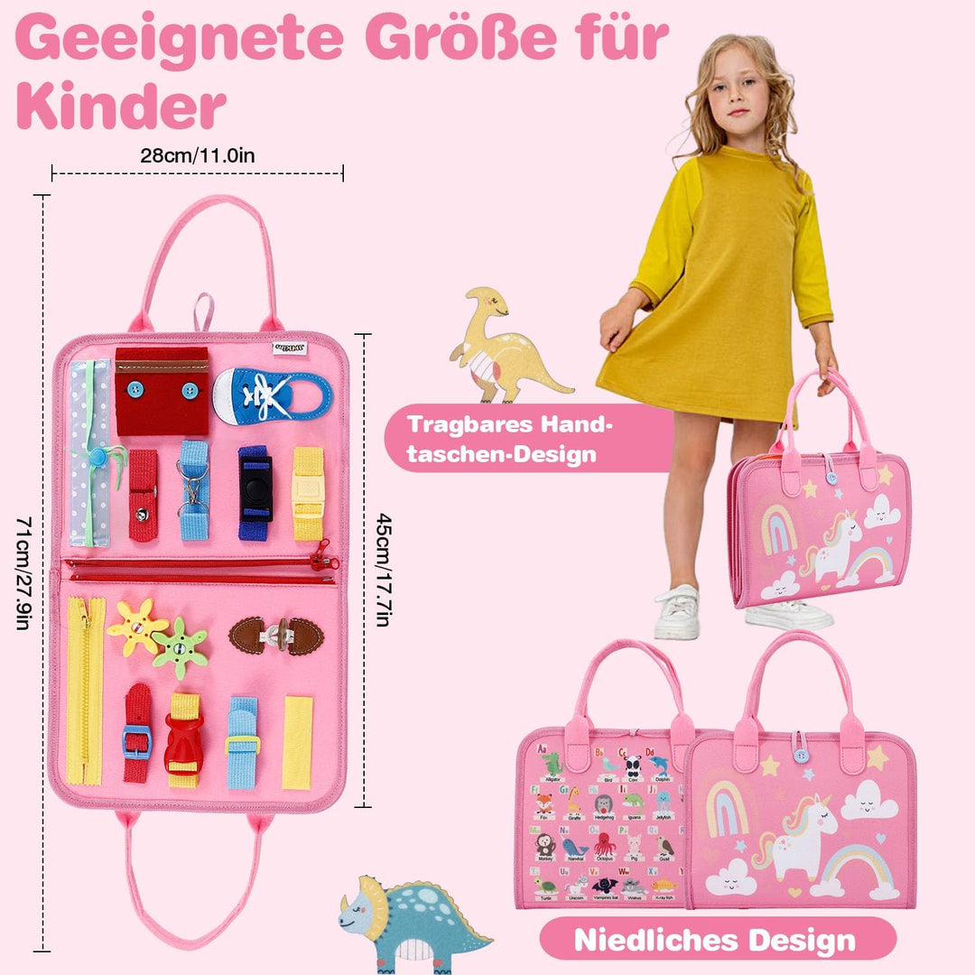 JHkim Busy Board Deutsch Montessori Spielzeug ab 1 2 3 4 Jahr Junge Mädchen, Baby Sensorik Geschenk