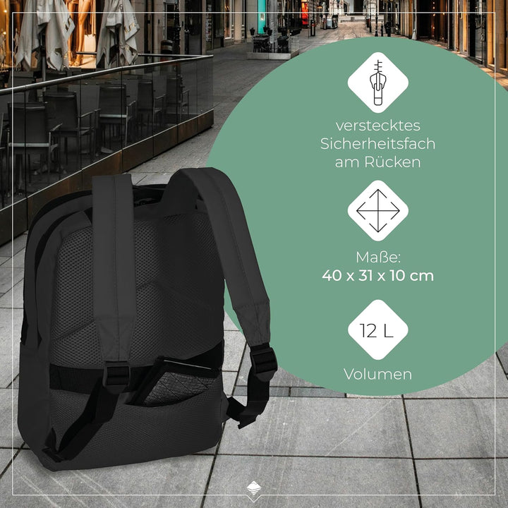 Travelite Handgepäck Rucksack, Laptopfach 13 Zoll, wasserabweisender Tagesrucksack mit Aufsteckfunkt