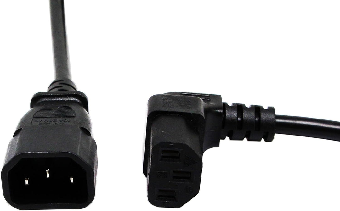 CERRXIAN 7.5In 20CM IEC 320 90 Grad C13 3 Pin Buchse an C14 3 Pin Stecker PDU Netzteil Verlängerungs