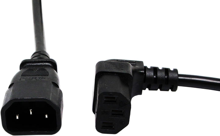 CERRXIAN 7.5In 20CM IEC 320 90 Grad C13 3 Pin Buchse an C14 3 Pin Stecker PDU Netzteil Verlängerungs
